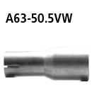 Bastuck Adapter Komplettanlage auf Ø 50.5 mm für VW GOLF VI Variant (AJ5) 1.6 MultiFuel - 75 KW / A63-50.5VW
