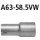 Bastuck Adapter Endschalldämpfer auf Serienanlage auf Ø 58.5 mm für MAZDA 3 (BK) 1.4 - 62 KW / A63-58.5VW