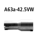 Bastuck Adapter Komplettanlage auf Kat auf Ø 42.5 mm für SEAT IBIZA V SPORTCOUPE (6J1, 6P1) 1.4 - 63 KW / A63a-42.5VW
