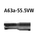 Bastuck Adapter Komplettanlage auf Kat auf Ø 55.5 mm für AUDI A4 Avant (8ED, B7) 2.0 TDI - 103 KW / A63a-55.5VW