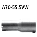 Bastuck Adapter Endschalldämpfer auf Serie auf Ø 55.5 mm für VW GOLF VII Kombi (BA5) 2.0 TDI - 110 KW / A70-55.5VW
