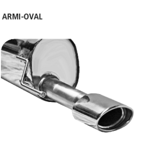Bastuck Endschalldämpfer mit Einfach-Endrohr oval 120x 80 mm für FIAT GRANDE PUNTO (199) 1.3 D Multijet - 62 KW / ARMI-OVAL