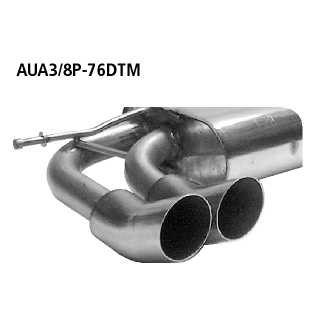 Bastuck Endschalldämpfer DTM mit Doppel-Endrohr 2x Ø 76 mm Audi A3 8P 3-Türer für AUDI A3 (8P1) 2.0 FSI - 110 KW / AUA3/8P-76DTM