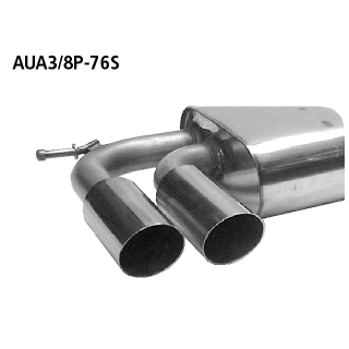 Bastuck Endschalldämpfer mit Doppel-Endrohr 2x Ø 76 mm 20° schräg geschnitten für VW GOLF VI (5K1) 1.6 - 75 KW / AUA3/8P-76S
