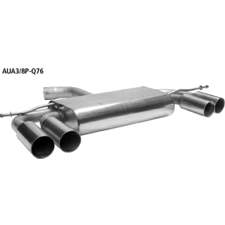 Bastuck Endschalldämpfer mit Doppel-Endrohr 2x Ø 76 mm LH + RH Audi A3 8P 3-Türer für VW GOLF VI (5K1) 1.6 - 75 KW / AUA3/8P-Q76