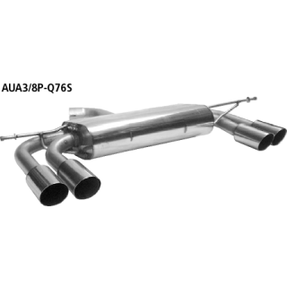 Bastuck Endschalldämpfer mit Doppel-Endrohr 2x Ø 76 mm LH + RH 20° schräg geschnitten für AUDI A3 (8P1) 1.9 TDI - 77 KW / AUA3/8P-Q76S