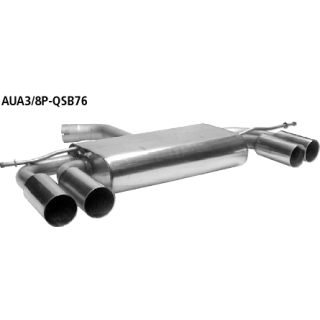 Bastuck Endschalldämpfer mit Doppel-Endrohr 2x Ø 76 mm LH + RH für AUDI A3 Sportback (8PA) 1.6 - 75 KW / AUA3/8P-QSB76