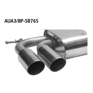 Bastuck Endschalldämpfer mit Doppel-Endrohr 2x Ø 76 mm 20° schräg geschnitten für AUDI A3 Sportback (8PA) 1.9 TDI - 77 KW / AUA3/8P-SB76S