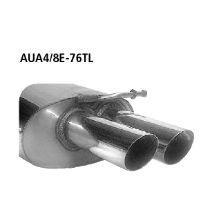 Bastuck Endschalldämpfer mit Doppel Endrohr 2x Ø 76 mm LH für AUDI A4 Cabriolet (8H7, B6, 8HE, B7) 2.0 - 96 KW / AUA4/8E-76TL