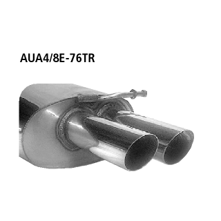 Bastuck Endschalldämpfer mit Doppel Endrohr 2x Ø 76 mm Audi A4 6 Zyl. rechts RH für AUDI A4 (8E2, B6) 1.8 T - 110 KW / AUA4/8E-76TR