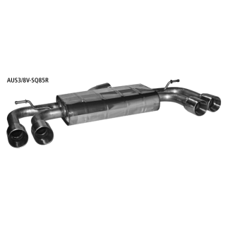 Bastuck Endschalldämpfer mit Doppel-Endrohr LH + RH 2x Ø 85 mm für AUDI A3 Sportback (8VA) S3 quattro - 221 KW / AUS3/8V-SQ85R
