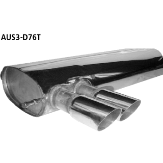 Bastuck Endschalldämpfer mit Doppel-Endrohr 2x Ø 76 mm für VW GOLF IV (1J1) 1.9 TDI 4motion - 74 KW / AUS3-D76T