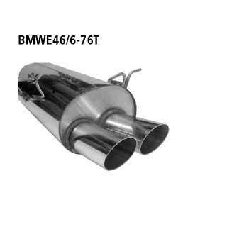 Bastuck Endschalldämpfer mit Doppel-Endrohr 2x Ø 76 mm für BMW 3 (E46) 325 xi - 141 KW / BMWE46/6-76T