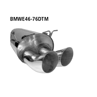Bastuck Endschalldämpfer DTM mit Doppel-Endrohr 2x Ø 76 mm für BMW 3 (E46) 320 i - 110 KW / BMWE46-76DTM