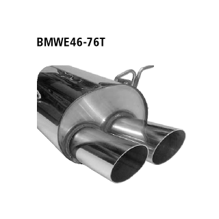 Bastuck Endschalldämpfer mit Doppel-Endrohr 2x Ø 76 mm für BMW 3 Touring (E46) 318 i - 87 KW / BMWE46-76T