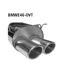 Bastuck Endschalldämpfer mit Doppel-Endrohr oval 2x 89x 77 mm für BMW 3 (E46) 320 i - 110 KW / BMWE46-OVT