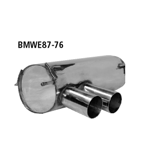 Bastuck Endschalldämpfer mit Doppel-Endrohr 2x Ø 76 mm ohne M-Heckschürze für BMW 1 (E81, E87) 118 i - 105 KW / BMWE87-76