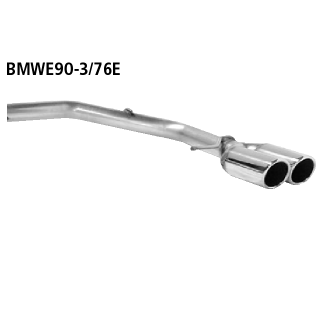 Bastuck Endrohrsatz mit Doppel-Endrohr RH 2x Ø 76 mm eingerollt 20° schräg geschnitten für BMW 3 (E90) 320 d - 135 KW / BMWE90-3/76E