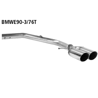 Bastuck Endrohrsatz mit Doppel-Endrohr RH 2x Ø 76 mm 20° schräg geschnitten für BMW 3 (E90) 320 d xDrive - 120 KW / BMWE90-3/76T