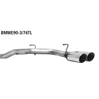 Bastuck Endrohrsatz mit Doppel-Endrohr RH 2x Ø 76 mm 20° schräg geschnitten für BMW 3 Cabriolet (E93) 320 i - 125 KW / BMWE90-3/76TL