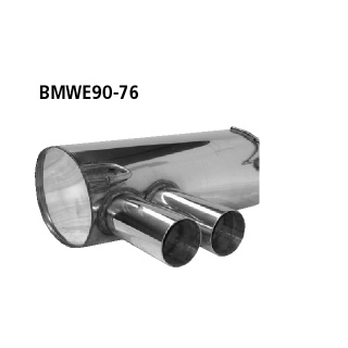 Bastuck Endschalldämpfer mit Doppel-Endrohr 2x Ø 76 mm für BMW 3 (E90) 318 d - 100 KW / BMWE90-76