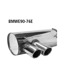 Bastuck Endschalldämpfer mit Doppel-Endrohr 2x Ø 76 mm eingerollt 20° schräg geschnitten für BMW 3 Touring (E91) 330 xi - 190 KW / BMWE90-76E