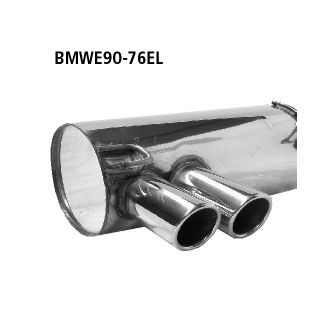 Bastuck Endschalldämpfer mit Doppel-Endrohr 2x Ø 76 mm eingerollt 20° schräg geschnitten für BMW 3 Coupe (E92) 320 xd - 130 KW / BMWE90-76EL