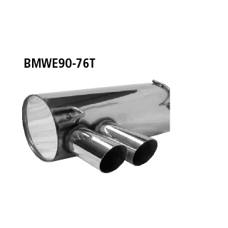 Bastuck Endschalldämpfer mit Doppel-Endrohr 2x Ø 76 mm 20° schräg für BMW 3 (E90) 318 d - 100 KW / BMWE90-76T
