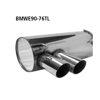 Bastuck Endschalldämpfer mit Doppel-Endrohr 2x Ø 76 mm 20° schräg für BMW 3 Coupe (E92) 320 d xDrive - 130 KW / BMWE90-76TL