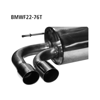 Bastuck Endschalldämpfer mit Doppel-Endrohr 20° schräg geschnitten 2x Ø 76 mm für BMW 2 Coupe (F22) 228 i - 180 KW / BMWF22-76T