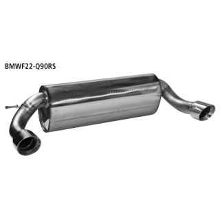 Bastuck Endschalldämpfer mit Einfach-Endrohr 30° schräg geschnitten 1x Ø 90 mm LH + RH für BMW 2 Coupe (F22) 218 d - 105 KW / BMWF22-Q90RS