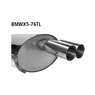 Bastuck Endschalldämpfer mit Doppel-Endrohr Ø 76 mm linke Seite für BMW X5 (E53) 3.0 d - 135 KW / BMWX5-76TL