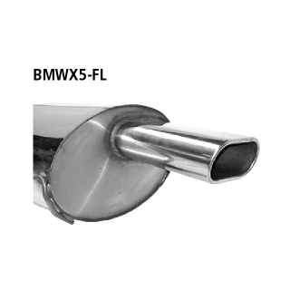 Bastuck Endschalldämpfer mit Einfach-Endrohr Flat 135x 75 mm linke Seite für BMW X5 (E53) 3.0 i - 170 KW / BMWX5-FL