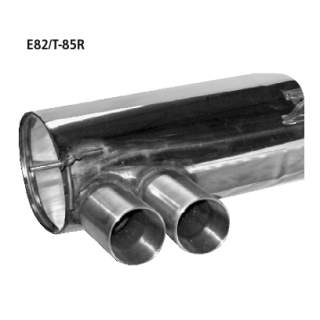 Bastuck Endschalldämpfer mit Doppel-Endrohr 2x Ø 85 mm im RACE-Look für BMW 1 Coupe (E82) 118 d - 100 KW / E82-85R