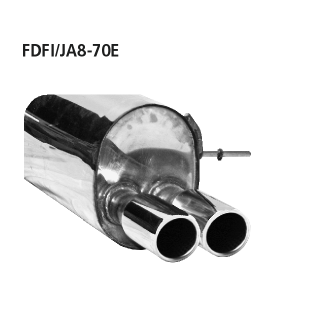 Bastuck Endschalldämpfer mit Doppel-Endrohr 2x Ø 70 mm gerade mit Lippe für FORD FIESTA VI 1.0 EcoBoost - 92 KW / FDFI/JA8-70E