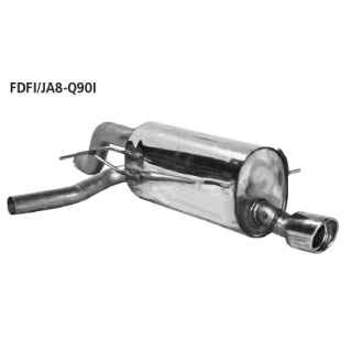 Bastuck Endschalldämpfer mit Einfach-Endrohr RH 1x Ø 90 mm 20° schräg geschnitten für FORD FIESTA VI 1.4 TDCi - 51 KW / FDFI/JA8-Q90I