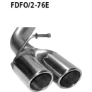 Bastuck Doppel-Endrohr mit Lippe 20° schräg geschnitten 2x Ø 76 mm für FORD FOCUS II Kombi (DA_) 1.6 - 74 KW / FDFO/2-76E