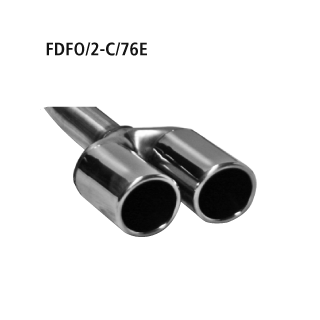 Bastuck Doppel-Endrohr mit Lippe 20° schräg geschnitten 2x Ø 76 mm für FORD FOCUS II Cabriolet 1.6 - 74 KW / FDFO/2-C/76E