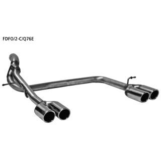 Bastuck Doppel-Endrohr mit Lippe 20° schräg geschnitten 2x Ø 76 mm LH + RH für FORD FOCUS II Cabriolet 2.0 TDCi - 100 KW / FDFO/2-C/Q76E