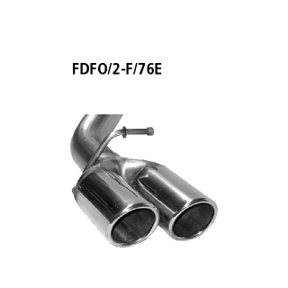 Bastuck Doppel-Endrohr mit Lippe 20° schräg geschnitten 2x Ø 76 mm für FORD FOCUS II Cabriolet 2.0 - 107 KW / FDFO/2-F/76E