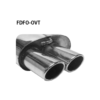 Bastuck Endschalldämpfer mit Doppel-Endrohr oval 2x 89x 77 mm Ford Focus für FORD FOCUS (DAW, DBW) 1.4 16V - 55 KW / FDFO-OVT
