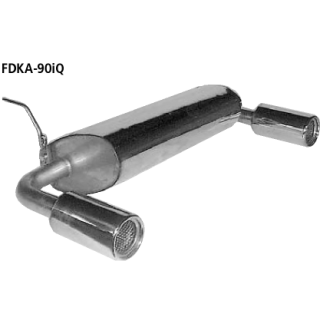 Bastuck Endschalldämpfer querliegend mit 2x Endrohr Ø 90 mm Ausgang seitlich für FORD FIESTA IV (JA_, JB_) 1.3 i - 44 KW / FDKA-90iQ