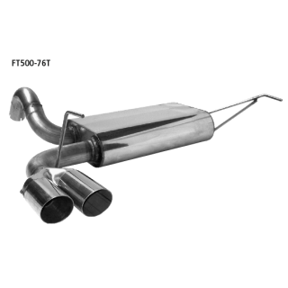 Bastuck Endschalldämpfer querliegend mit Doppel-Endrohr 2x Ø 76 mm 20° schräg Ausgang LH für FIAT 500 (312) 1.4 - 74 KW / FT500-76T