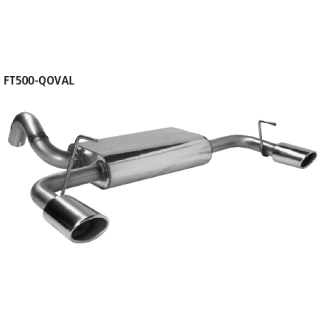 Bastuck Endschalldämpfer querliegend mit Einfach-Endrohr Oval 110x 70 mm Ausgang LH + RH für FORD KA (RU8) 1.2 - 51 KW / FT500-QOVAL