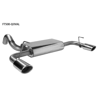 Bastuck Endschalldämpfer querliegend mit Einfach-Endrohr Oval 110x 70 mm Ausgang LH + RH für FIAT 500 C (312) 1.3 D Multijet - 55 KW / FT500-QOVAL