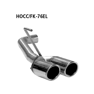 Bastuck Doppel-Endrohr LH 2x Ø 76 mm mit Lippe 20° schräg geschnitten für HONDA CIVIC VIII Hatchback (FN, FK) 1.8 - 103 KW / HOCC/FK-76EL