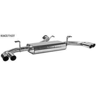 Bastuck Endschalldämpfer mit doppel Ausgang 20° schräg geschnitten 2x Ø 63 mm LH + RH für KIA PRO CEE´D (JD) 1.4 CVVT - 73 KW / KIACE/T-63T