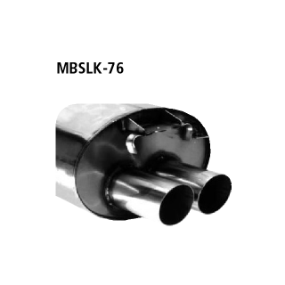 Bastuck Endschalldämpfer mit Doppel-Endrohr 2x Ø 76 mm für MERCEDES-BENZ SLK (R170) 200 Kompressor (170.445) - 141 KW / MBSLK-76