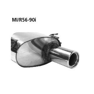 Bastuck Endschalldämpfer RH mit Einfach-Endrohr 1x Ø 90 mm für MINI MINI Cabriolet (R57) Cooper - 85 KW / MI/R56-90i