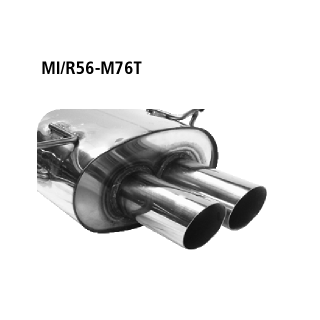 Bastuck Endschalldämpfer mit Doppel-Endrohr 2x Ø 76 mm 20° schräg geschnitten für MINI MINI Cabriolet (R57) One - 72 KW / MI/R56-M76T